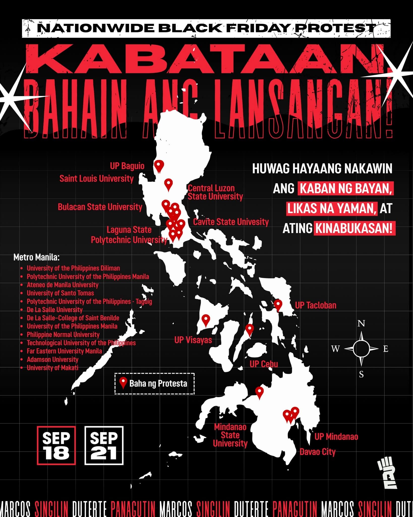 Special Advisory on September 18 Black Friday Protests